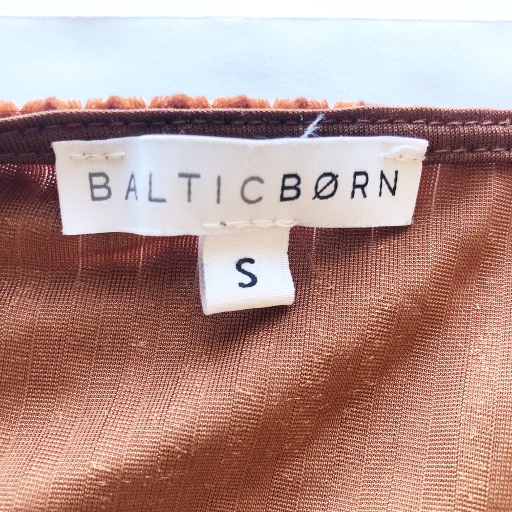 Baltic Born Dress Womens Small Jada Ribbed Velvet Wrap Copper Maxi Long Sleeve - Picture 5 of 9